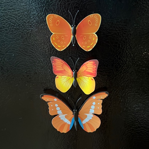 Butterfly magnets set of 3 yellow butterflies demon slayer inspired - Picture 3 of 3